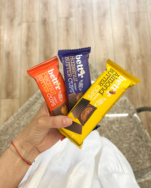 Organic Bett'r Nut Butter Cups Mix Box - φουντούκι, αμύγδαλο και φιστίκι