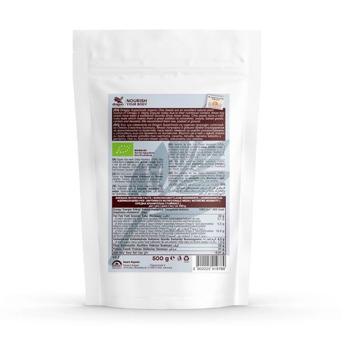 Βιολογικοί Σπόροι Chia, 500 g, Dragon Superfoods