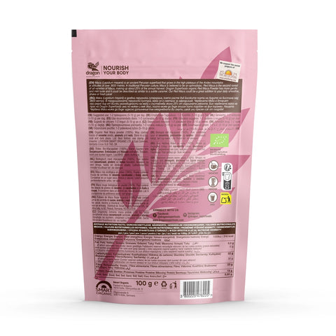 Βιολογική σκόνη κόκκινης μάκα, 100 g, Dragon Superfoods