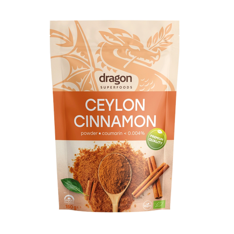Βιολογική Σκόνη Κανέλας Κεϋλάνης, 150 γρ., Dragon Superfoods