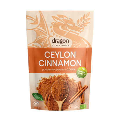 Βιολογική Σκόνη Κανέλας Κεϋλάνης, 150 γρ., Dragon Superfoods