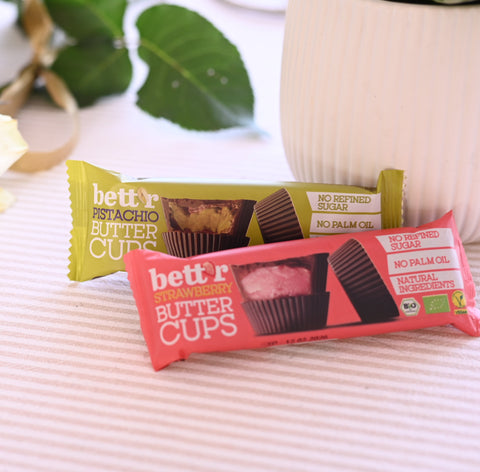 Bio Mix Box Bett'r Nut Butter Cups με φιστίκι και φράουλα