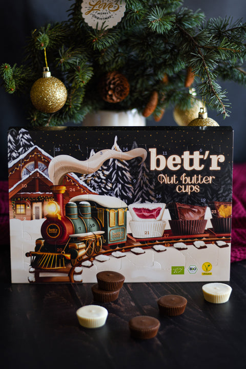 Bio Bett'r Christmas Advent Calendar με κύπελλα με βούτυρο ξηρών καρπών