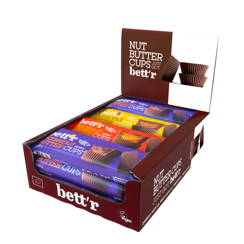 Organic Bett'r Nut Butter Cups Mix Box - φουντούκι, αμύγδαλο και φιστίκι