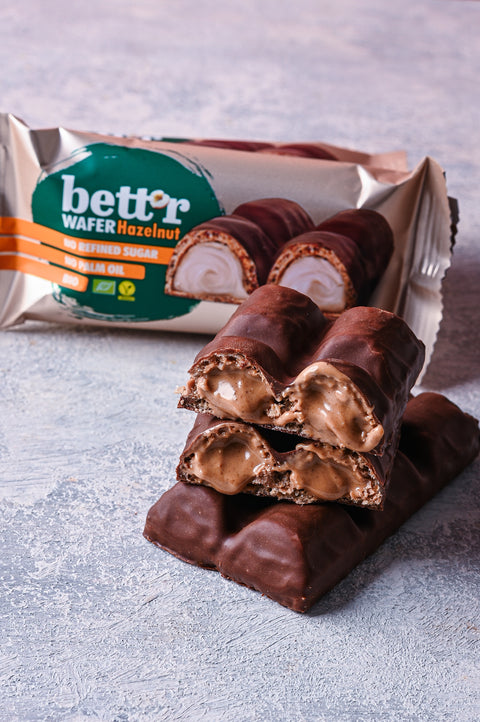 Βιολογική βάφλα με κρέμα φουντουκιού