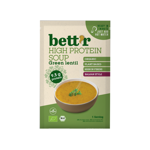 Organic Protein Soup with Green Lentils, 30g, Bett'r