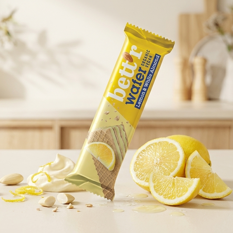organic vegen lemon and almond wafer